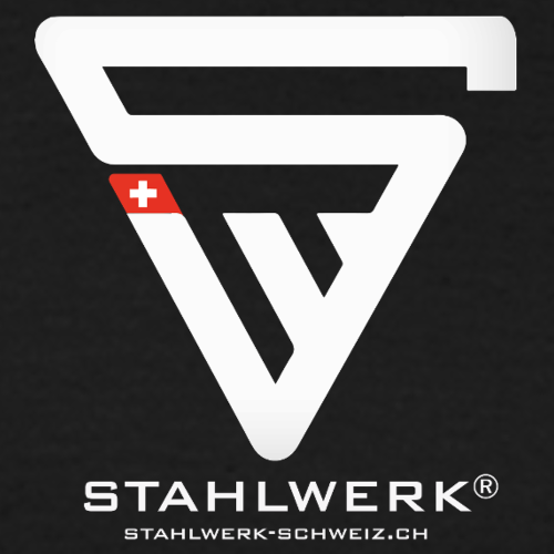 STAHLWERK-SCHWEIZ T-shirt à manches courtes avec logo imprimé - 100 % coton, noir, différentes tailles