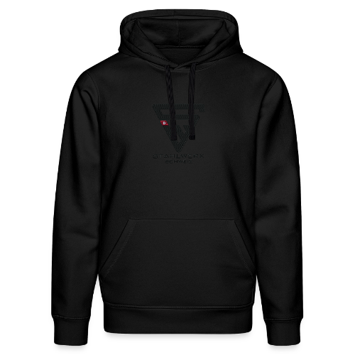STAHLWERK-SCHWEIZ "BLACK EDITION 2026" Felpa con cappuccio unisex Premium ORGANIC nera, ricamo di alta qualità