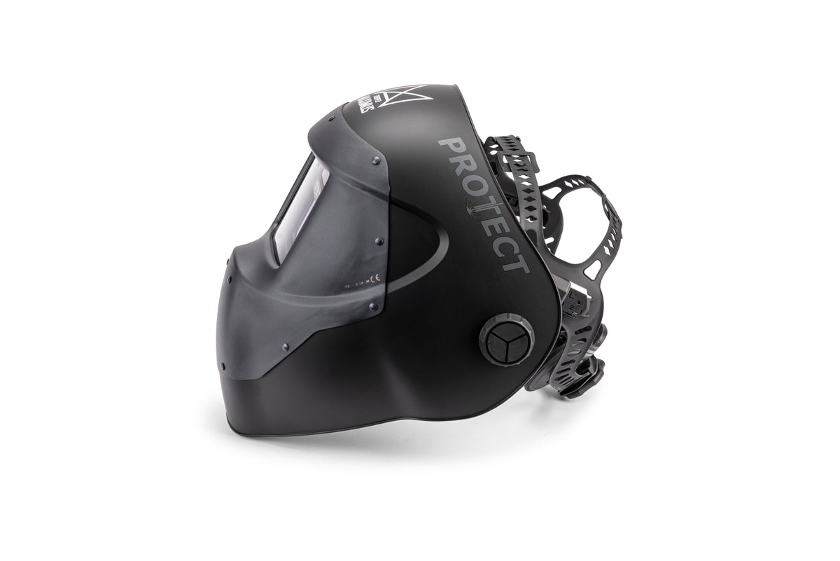 Laser-Schweisshelm MAXIMUS TROOPER, mit permanentem Laserschutz & ADF, ultraleicht, Hochtemperaturbeständige Aluschale bis 600°C