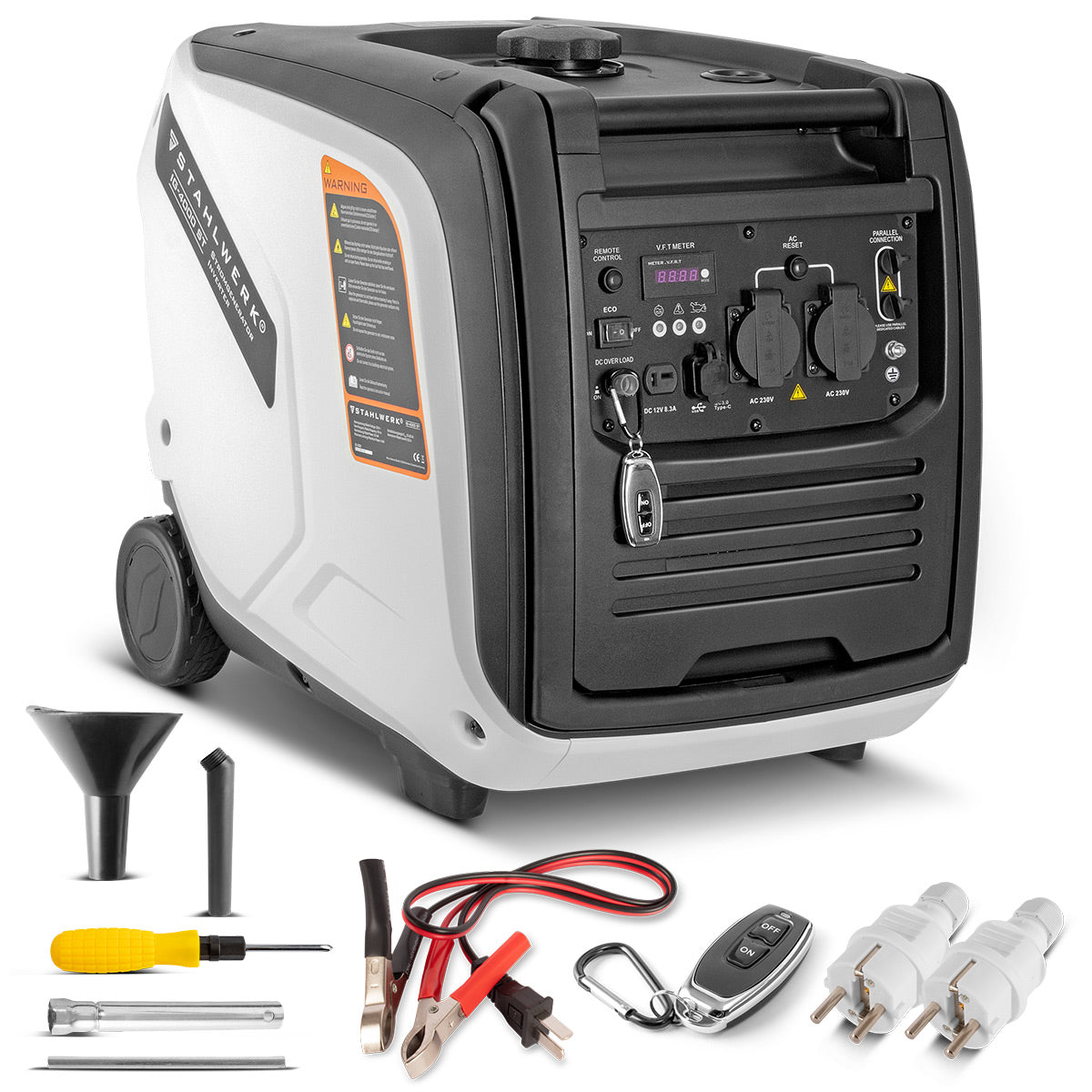 STAHLWERK IG-4000 ST petrol generator 4 kW | 5.44 hp | Inverter power generator | Multi-Supply Generator | Emergency generator, 4-stroke, 5 consumer connections, consumption-efficient and low-maintenance
