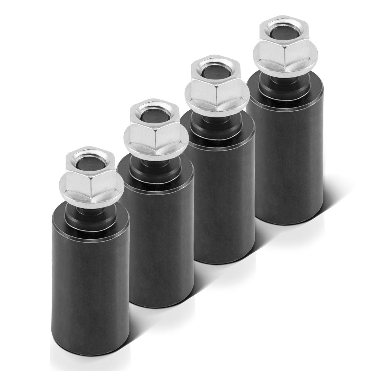 STAHLWERK stop bolts with lift-off protection 25 x 50 mm with thread M 12 for welding tables with D16 hole system - practical set of 4