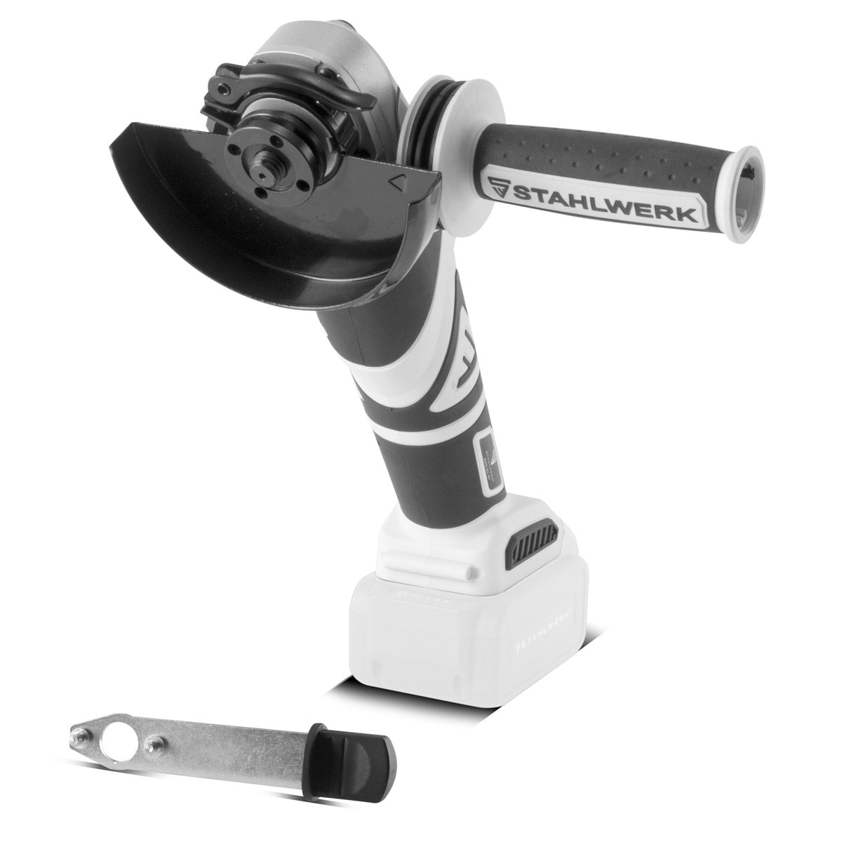 STAHLWERK brushless cordless angle grinder AWS-20 ST Solo | 20 volt system | 0 - 7500 min-1 | Disc sizes 115 mm & 125 mm | Cutting grinder | Separation witch | 7 year guarantee