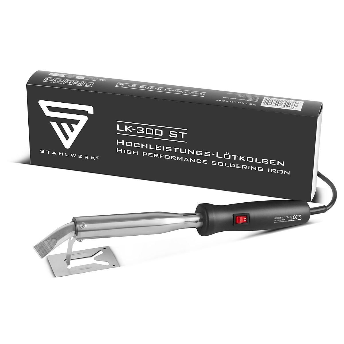 STAHLWERK high-performance soldering iron LK-300 ST electric soldering device | Soldering station | Soldering gun with 300 W power and 500°C peak temperature for soldering and desoldering