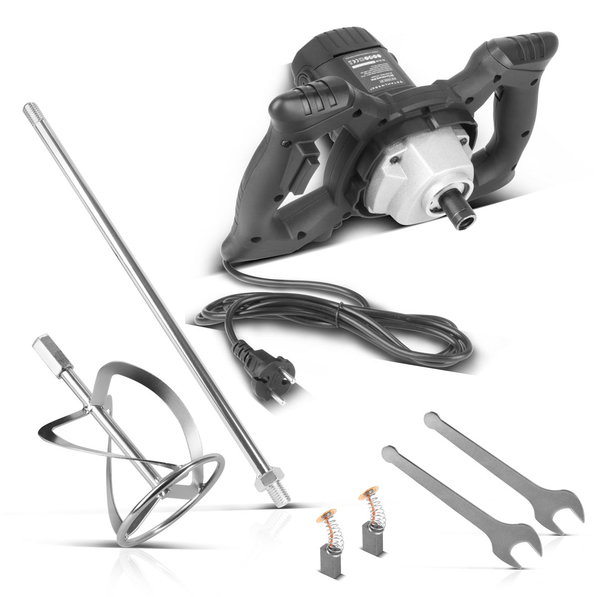 Agitateur STAHLWERK RW-1200 ST avec agitateur à mortier électrique de 1 200 W et 850 tr/min | Mélangeur à mortier | Bétonnière | Bétonnière | Agitateur de peinture | Mélangeur de couleurs | Batteur à main | Batteur à main | agitateur
