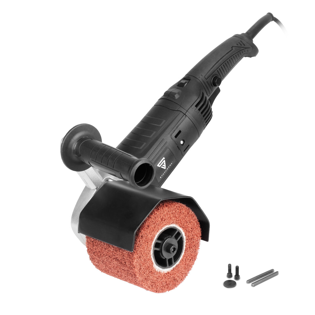 Machine à satiner STAHLWERK SM-1500 ST d'une puissance de 1 500 W et 600 - 3 200 tr/min pour rouleaux de satinage de 125 mm, ponceuse à brosse | Rectifieuse de rouleaux | Meuleuse à brosse | Rouleau de ponçage