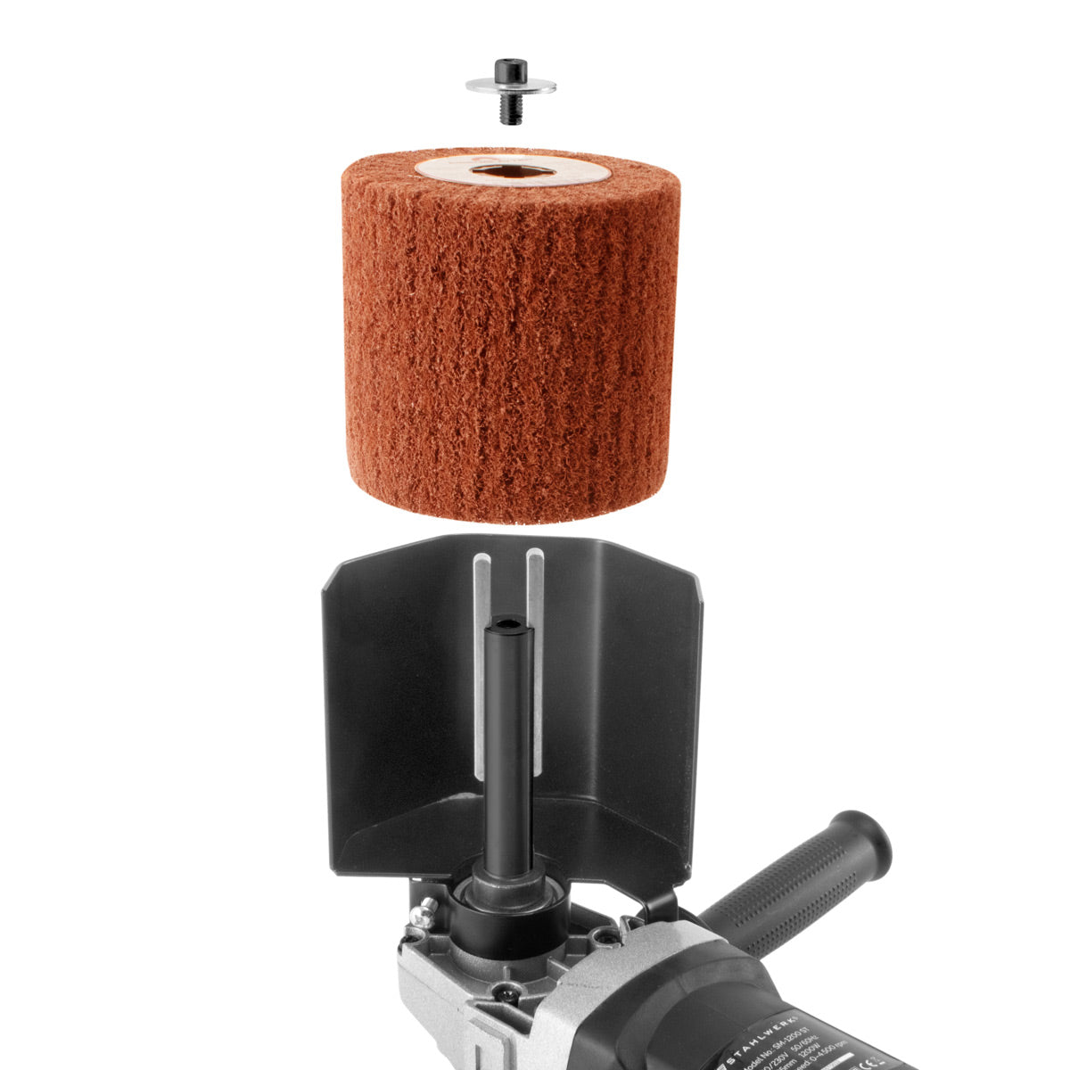 Machine à satiner STAHLWERK SM-1500 ST d'une puissance de 1 500 W et 600 - 3 200 tr/min pour rouleaux de satinage de 125 mm, ponceuse à brosse | Rectifieuse de rouleaux | Meuleuse à brosse | Rouleau de ponçage