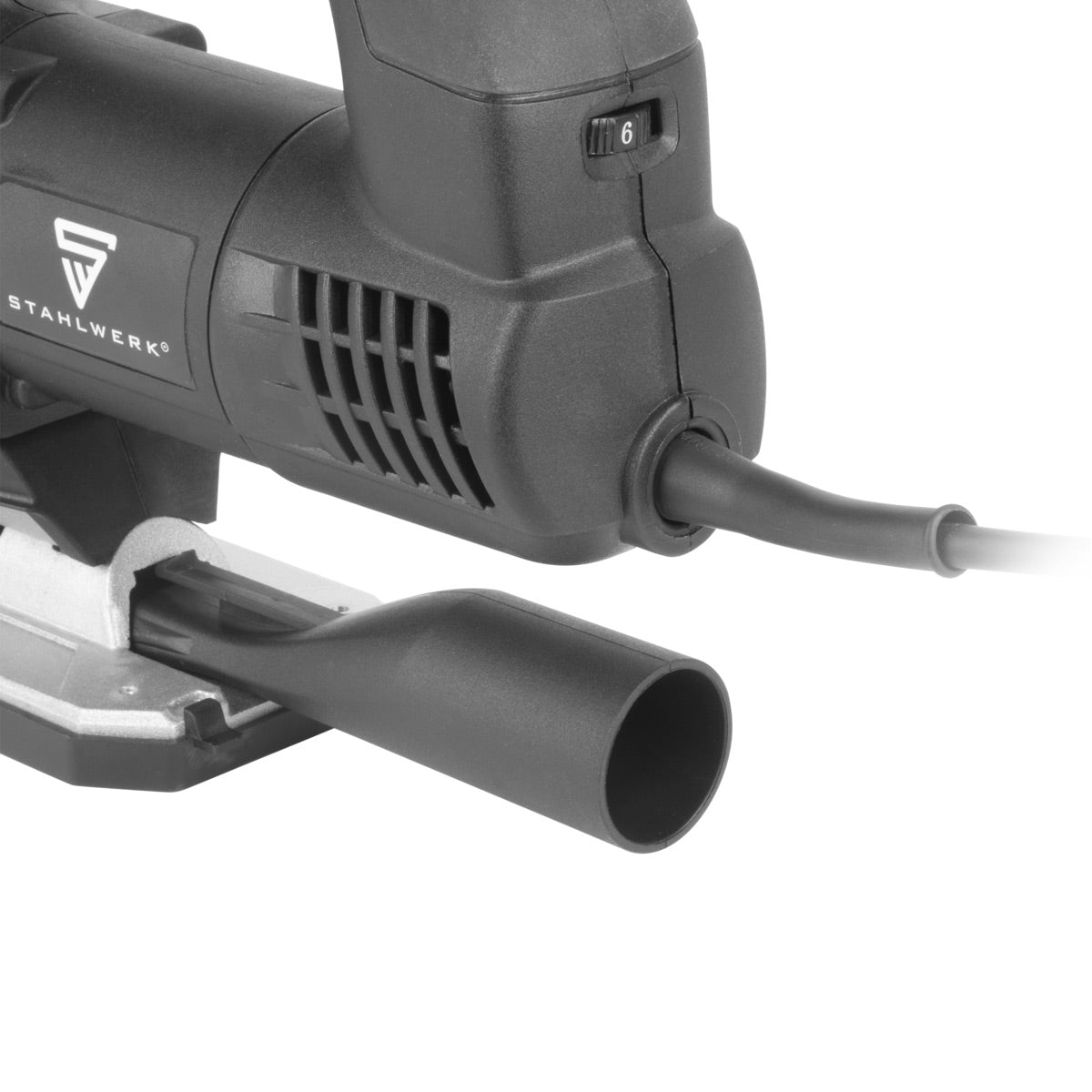 Sierra de calar STAHLWERK JSB-750 ST con sierra eléctrica de 700 W, 600 - 2.800 rpm y ángulo de inclinación de 45° | Sierra pendular | Sierra de calar pendular con carril guía para serrar madera, metal y plástico