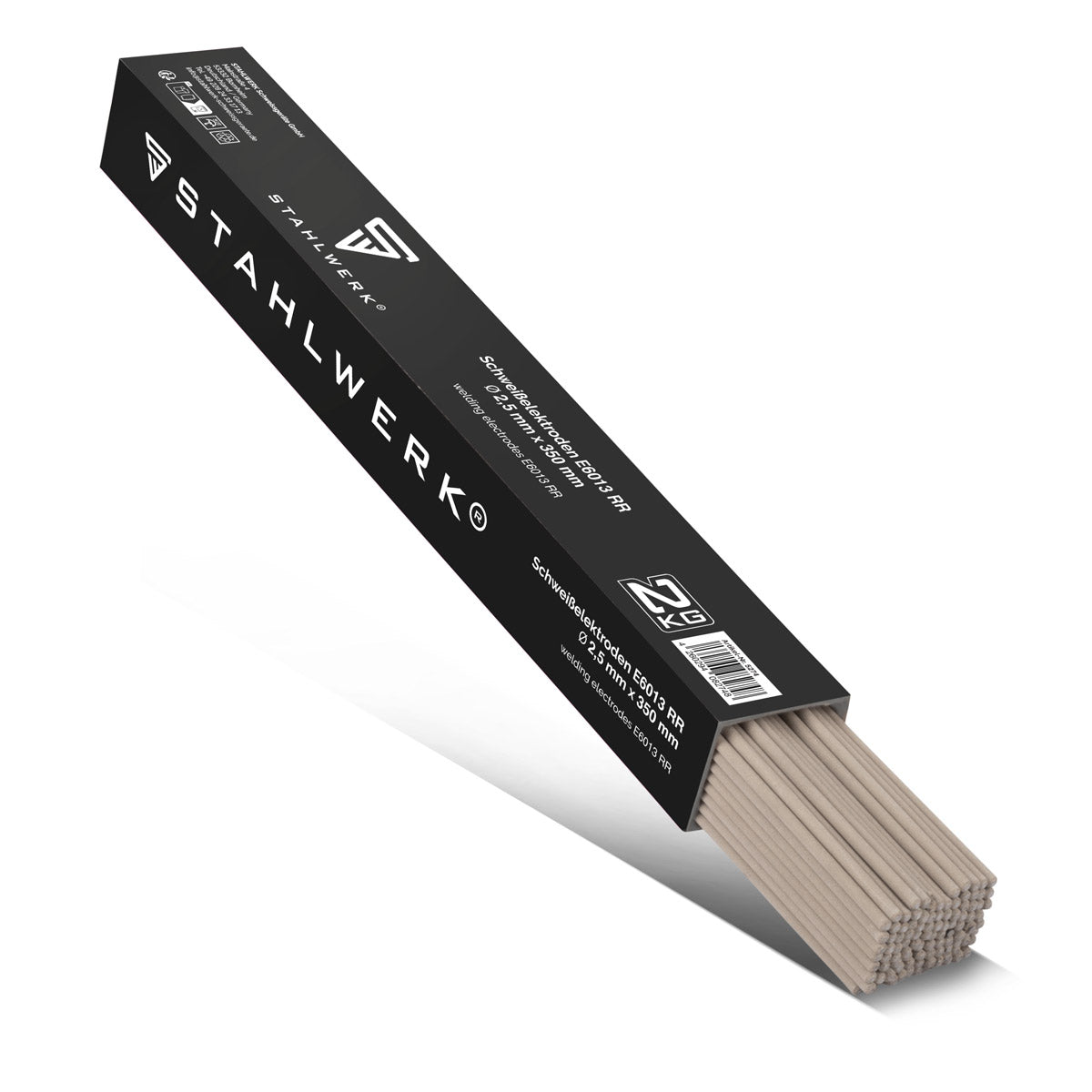 Electrodos de varilla STAHLWERK AWS E6013RR con revestimiento de rutilo grueso 2,5 x 350 mm Corriente de soldadura 50-90 A, alta pureza química 2 kg MMA ARC