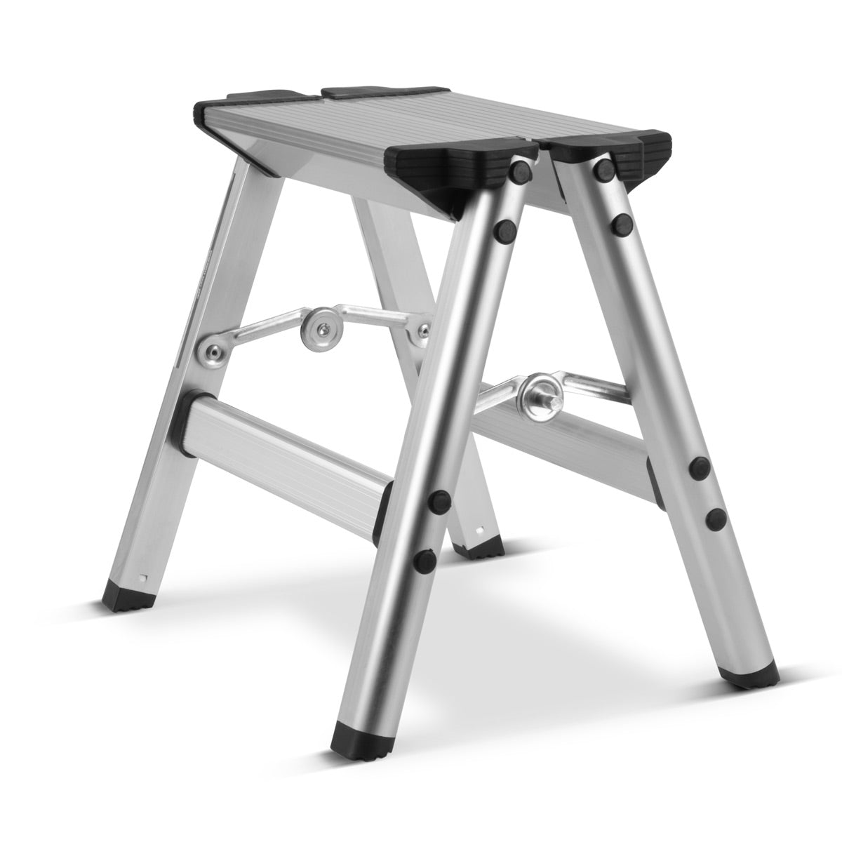 STAHLWERK folding step KT-1 ST with 120 kg load capacity aluminum ladder | Folding ladder | stepladder | stool | Step stool with non-slip step