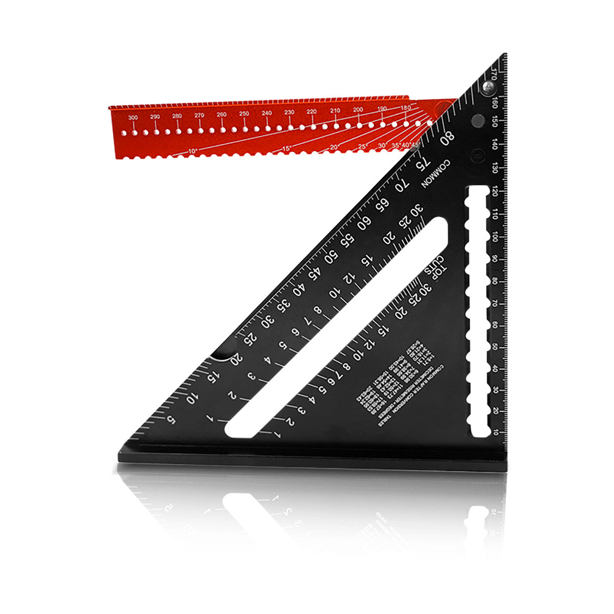 Triangle d'angle STAHLWERK avec butée rapporteur en aluminium | Essayez le triangle carré | angle du charpentier | Équerre multifonctionnelle pour mesurer, marquer, marquer et dessiner avec précision