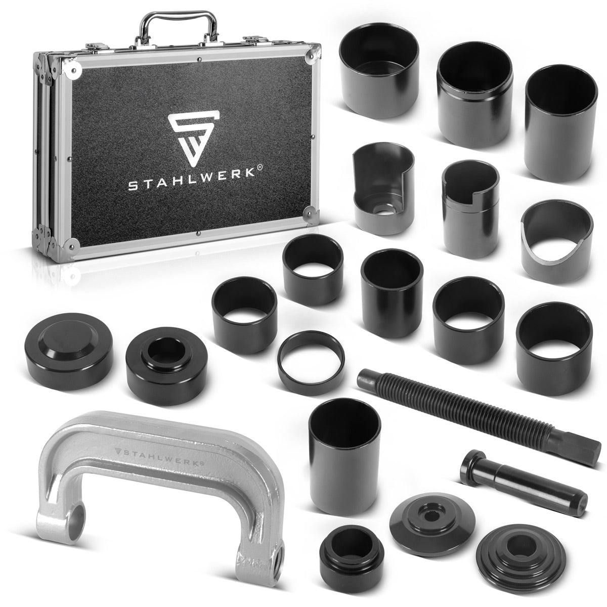 STAHLWERK ball joint puller | Ball joint puller | Ball joint press | Ball joint press | Ball joint extractor | Ball joint extractor | 21 piece tool assembly kit