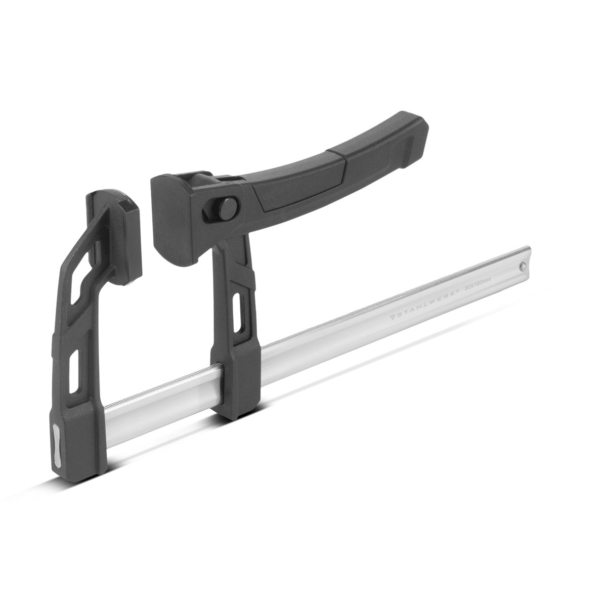 Pince à levier STAHLWERK 80x160 mm | pince puissante avec une force de pression de 100 kg | Sauterelle pour une fixation précise des pièces | pince stable avec une largeur de serrage de 160 mm, profondeur de serrage de 80 mm