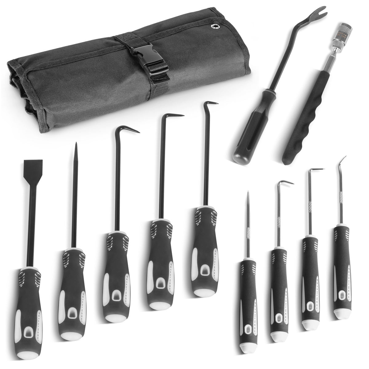 STAHLWERK hook tool set 12 pieces | Hook set | Needle hook | Sealing hook | Car Pick Set | Precision hook | Magnetic Telescope | O-ring tool for removing and inserting seals