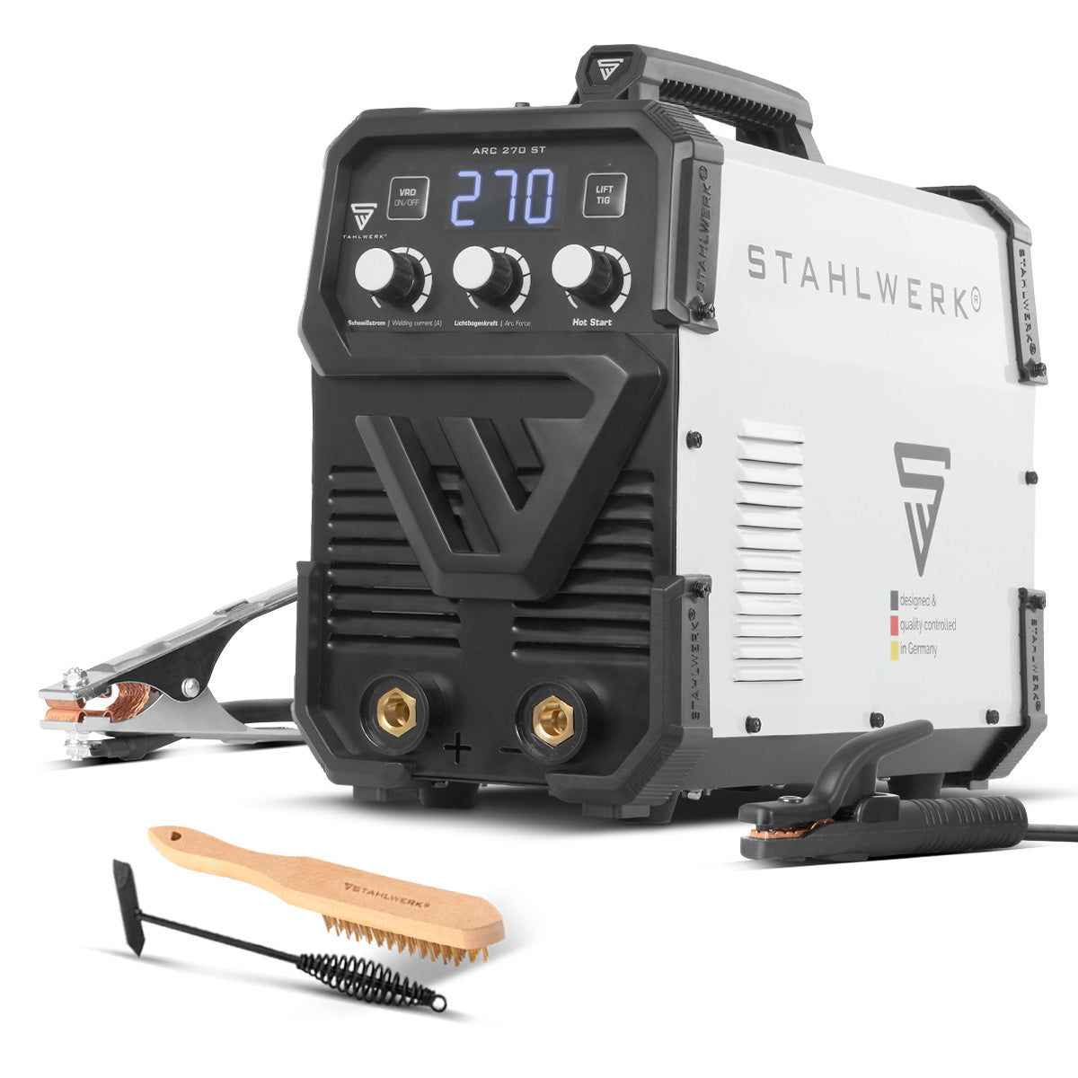 STAHLWERK welding machine ARC-270 ST | MMA welding machine 270 A | MMA electrode welding | Lift-TIG Inverter 400 V | Integrated overheating protection | Smart cooling | Intelligent temperature control