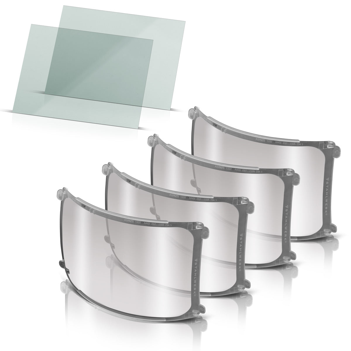 STAHLWERK Welding Helmet Lenses Set of 6, Inner Replacement Lenses | Welding protection glass | Replacement lenses for fully automatic welding helmets | MASTER