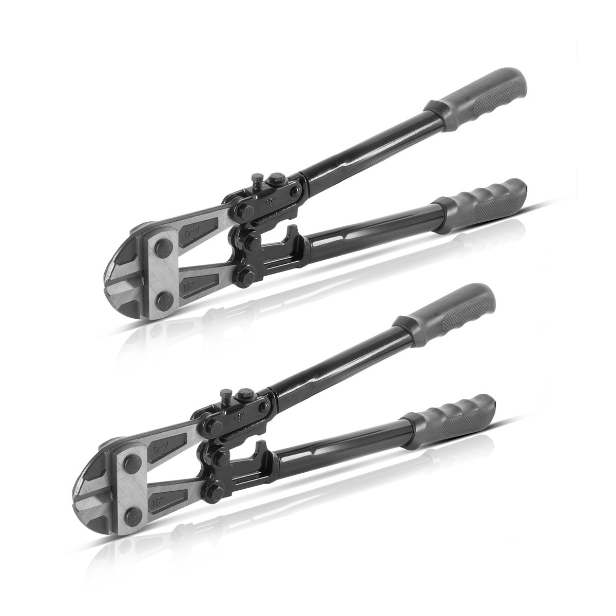 STAHLWERK Coupe-boulons 18" Chrome Vanadium Ciseaux à boulons professionnels Lot de 2 | Coupe-acier | Coupe-maille | Ciseaux en acier de construction | Coupe-métal avec mâchoires de coupe trempées