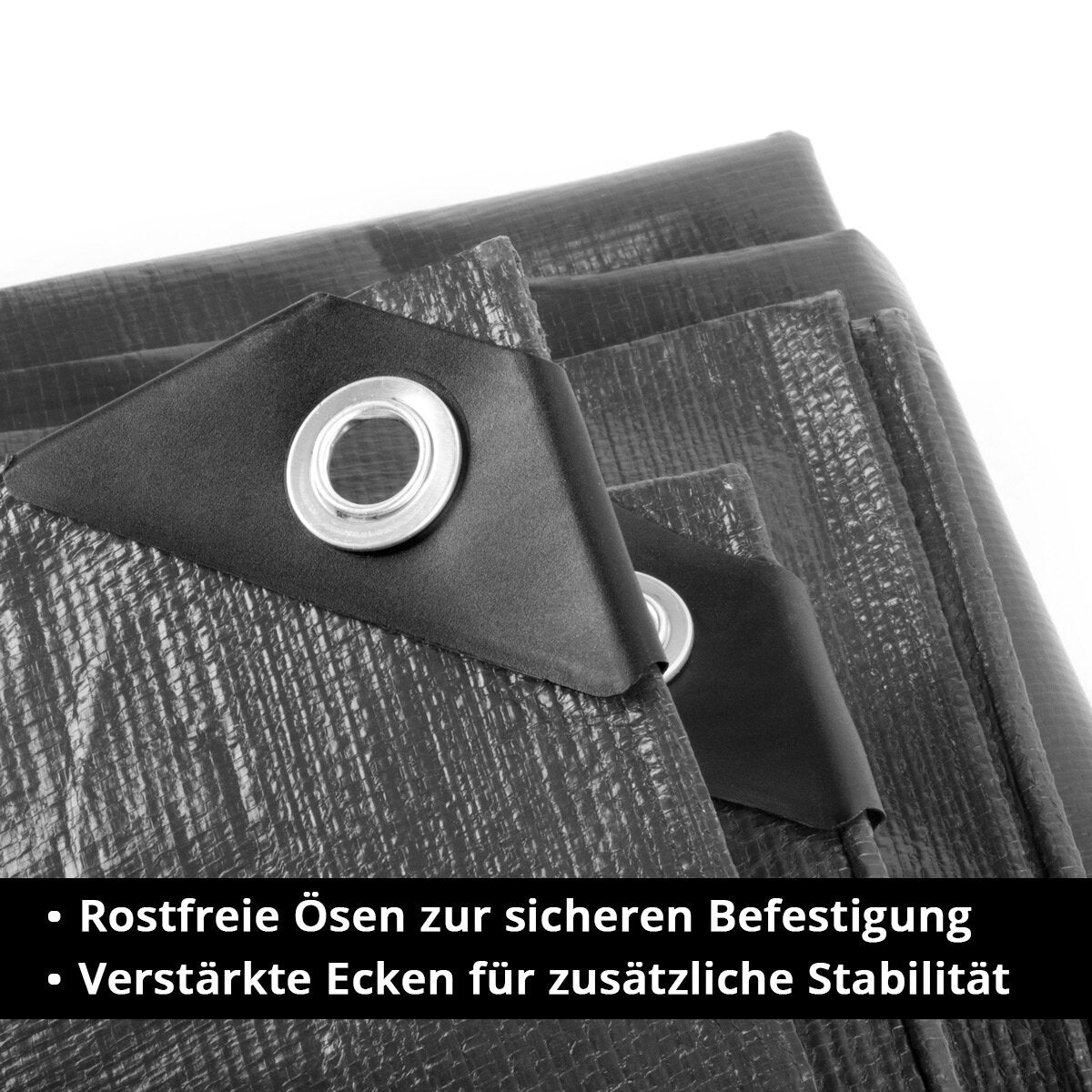 STAHLWERK Abdeckplane mit Ösen 3 x 4 m 260 g/m² wasserdichte Schutzplane | Gewebeplane | Gartenplane | Bootsplane | Holzplane | PE Plane