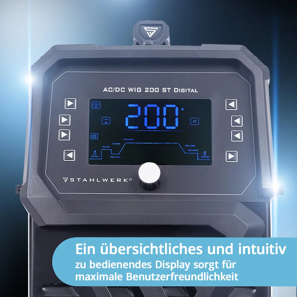 STAHLWERK welding machine AC/DC TIG 200 ST Digital 2026 | 3-in-1 combination welding machine | Spot function | Integrated clean function | Aluminum-suitable TIG/MMA inverter with 200 A | Remotely controllable | Digital control panel