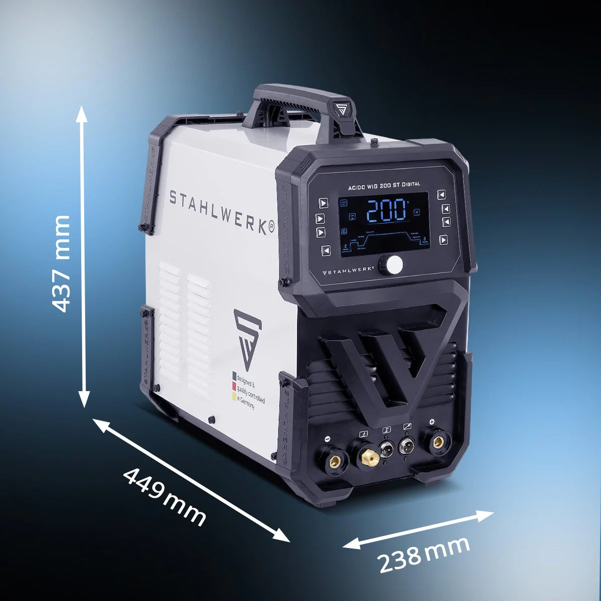 Soldadora STAHLWERK AC/DC TIG 200 ST Digital 2026 totalmente equipada | Máquina de soldar combinada | Sistema de soldadura combinado | Inversor TIG MMA apto para aluminio con 200 A y función de limpieza integrada