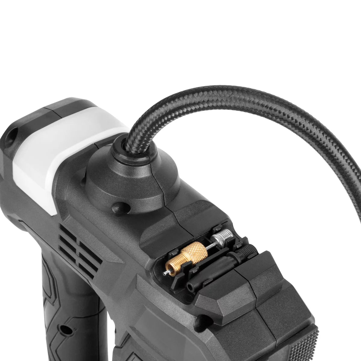 STAHLWERK Akku-Druckluftkompressor ADK-20 ST | 72 Watt Leistung und 2 Ah Akku | Mini-Kompressor zum Aufpumpen von Reifen, Bällen | Elektrische Luftpumpe mit Digitalanzeige und Beleuchtung | Luftkompressor
