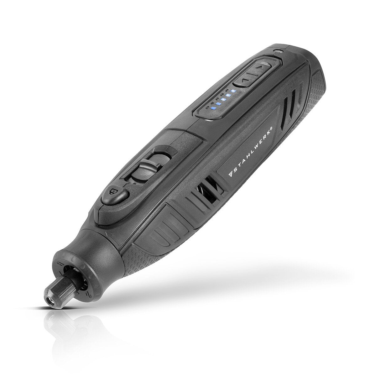 Amoladora multiusos a batería STAHLWERK AMF-80 ST 5.000-25.000 rpm 2.000 mAh herramienta multifuncional/herramienta rotativa/amoladora/miniamoladora con 53 accesorios y cable de carga USB
