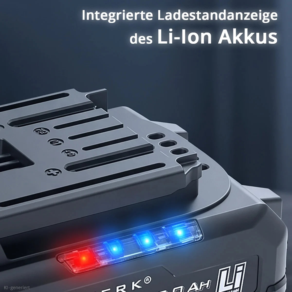 STAHLWERK Akku WHB-2040 mit 20 V, 4 Ah und 80 Wh | Li-Ion-Akku mit integrierter 4-LED-Ladestandsanzeige, Prüftaste, Ersatzakku