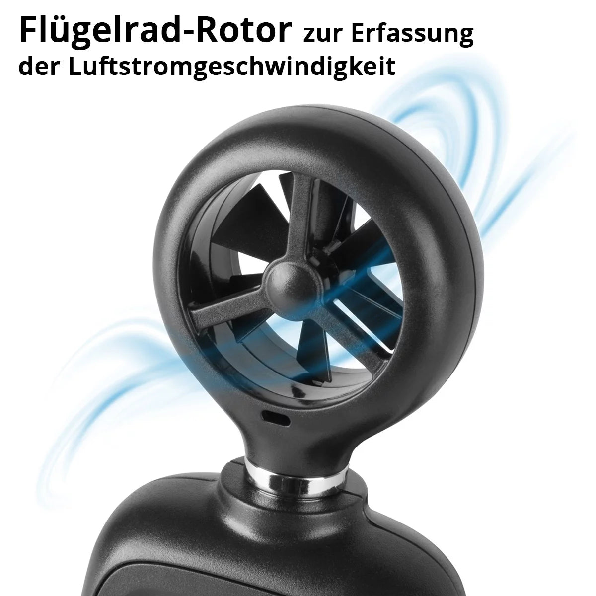 STAHLWERK Anemometer | Compact air speed meter 30 m/s | Wind measuring device | Airflow meter | Precise measurement of wind speed data | Digital air temperature gauge with LCD display