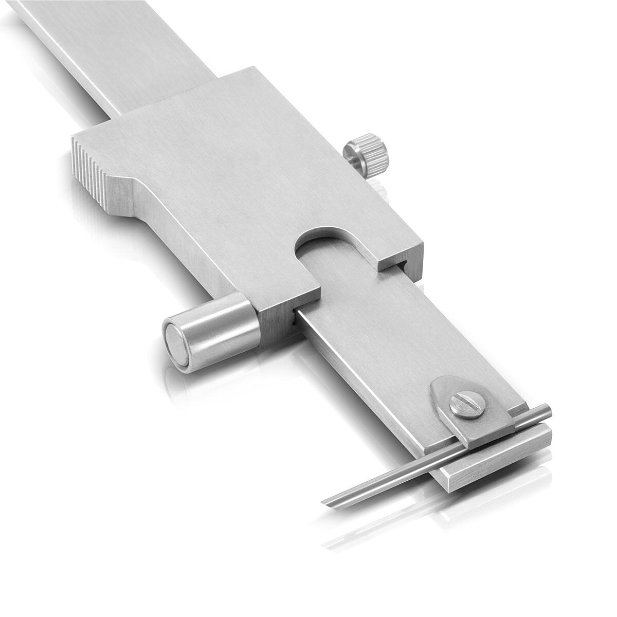 STAHLWERK marking caliper | Measuring gauge | Caliper 0-200 mm | 8 inch with vernier and stop roller according to DIN 862 for precision measurements