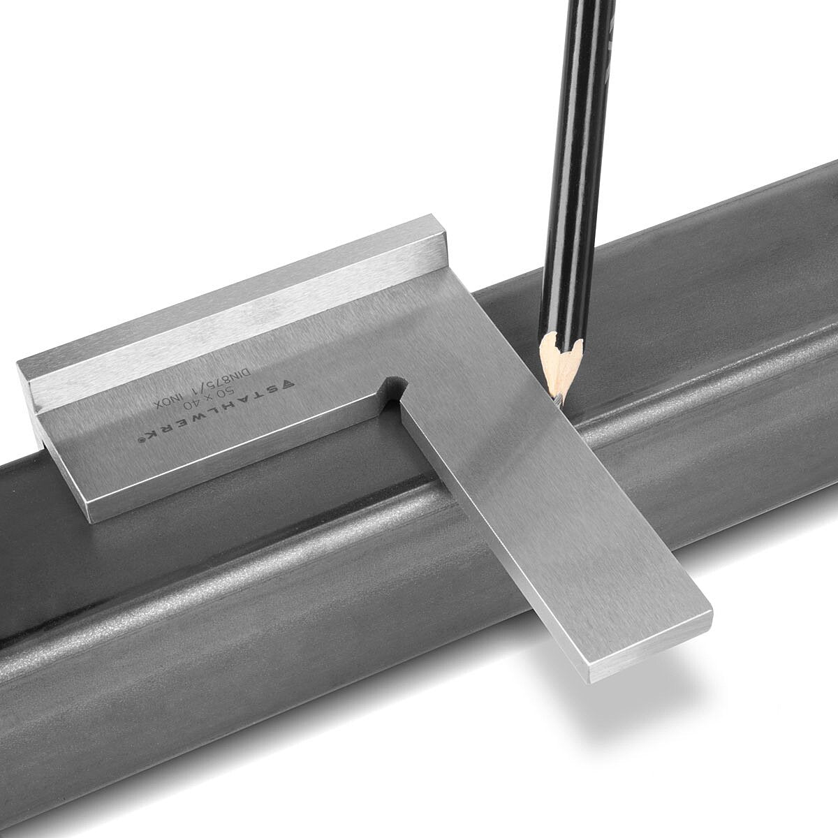 Squadra per fabbro STAHLWERK 90° 50 x 40 mm DIN 875/1 squadra per fabbro / battuta angolare / squadra di precisione in acciaio inossidabile
