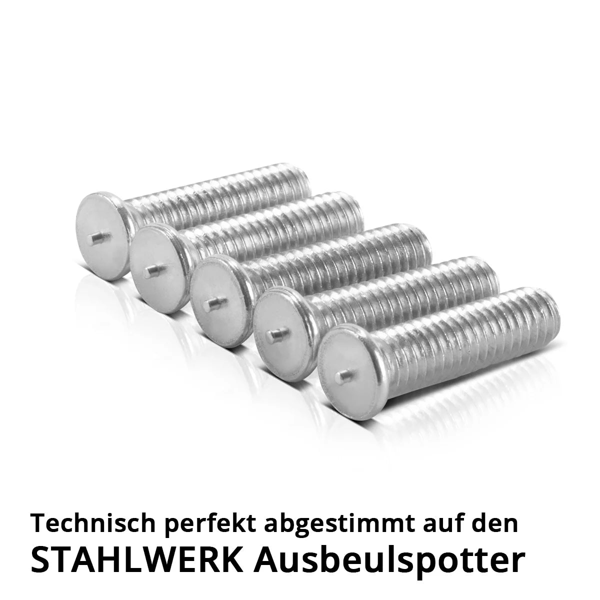 STAHLWERK 2 x Aluminium Schweissbolzen M4 Gewinde 100er Set, Smart Repair Zubehör für Ausbeulspotter / Dellenlifter / Punktschweissgerät / zur professionellen Reparatur von Kfz Karosserien