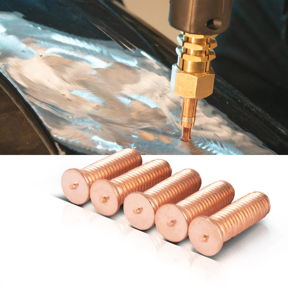 STAHLWERK 2 x Schweissbolzen M5 Gewinde 100er Set, Smart Repair Zubehör für Ausbeulspotter / Dellenlifter / Punktschweissgerät / Ausbeulwerkzeug zur professionellen Reparatur von Kfz Karosserien