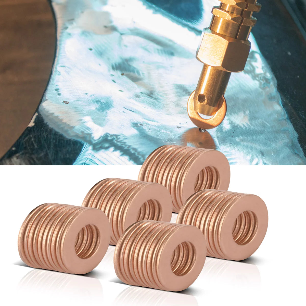 STAHLWERK 2 x Anschweissscheiben 50er Set, Smart Repair Zubehör für Ausbeulspotter / Dellenlifter / Punktschweissgerät / Ausbeulwerkzeug zur professionellen Reparatur von Kfz Karosserien