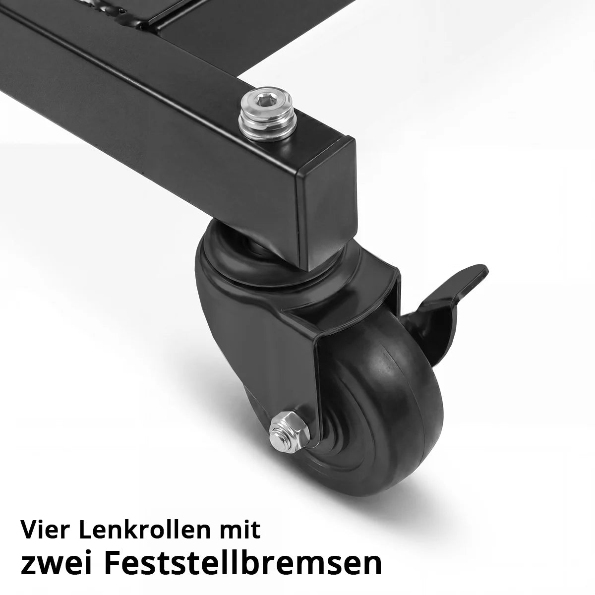 Chariot d'entretien et de montage automobile STAHLWERK | Chariot d'atelier réglable en hauteur | 74,5 – 140 cm | Capacité de charge de 75 kg | Table de travail pivotante | Espace de rangement et de travail pratique pour ateliers et garages