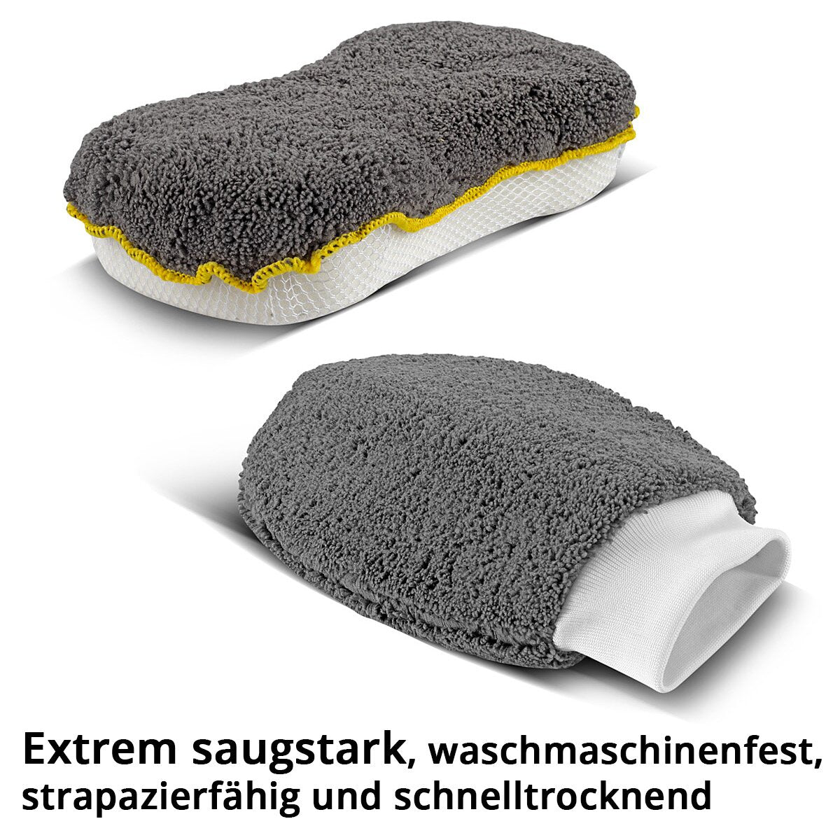 STAHLWERK Autoreinigungs-Set 9-teiliges Autopflege-Set | Aufbereitungs-Set | Autowasch-Set | Detailing-Set mit Mikrofaser-Tüchern, Felgenbürste, Waschhandschuh, Schwamm und Applikator-Pads