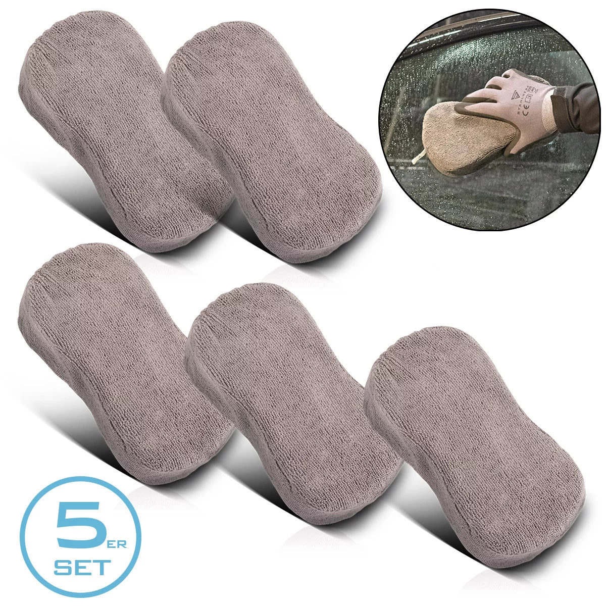 STAHLWERK car sponge in a set of 5 22 x 11 x 5 cm microfiber sponge | Car wash sponge | Cleaning sponge | cleaning sponge | Microfiber cloth | washing sponge