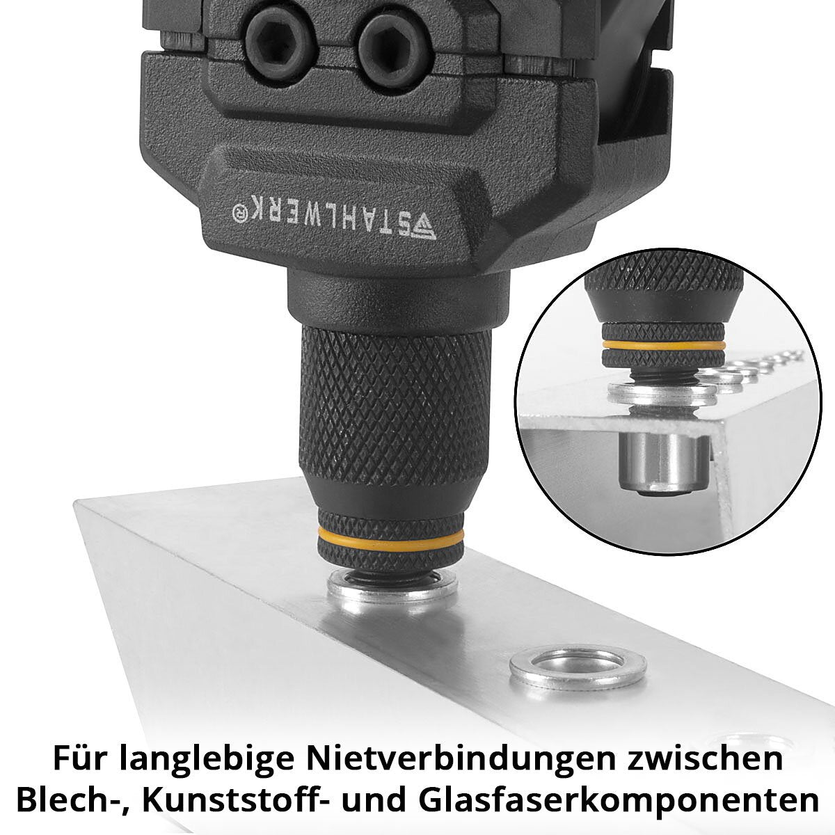STAHLWERK Blindnietzangen Set NZ-16 ST Nietzange | Nietmutternzange | Popnietzange | Hebelnietzange mit Wechsel-Gewindedorn M3 | M4 | M5 | M6 | M8 | M10 | M12 inklusive 70 Nietmuttern und Koffer