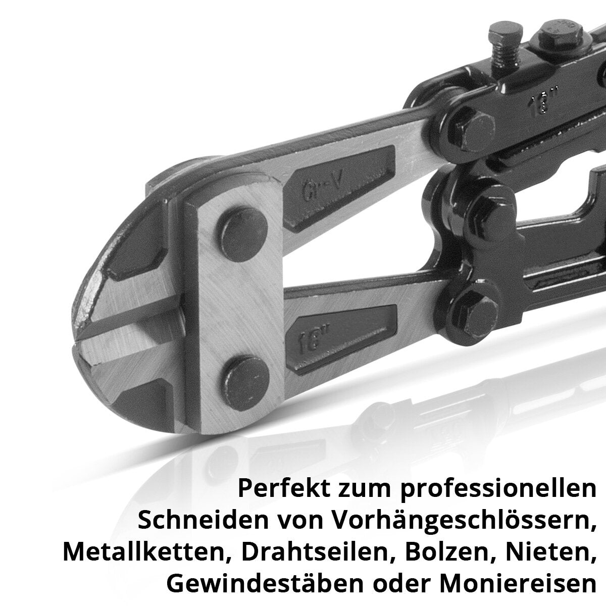 STAHLWERK Coupe-boulons 18" Chrome Vanadium Ciseaux à boulons professionnels Lot de 2 | Coupe-acier | Coupe-maille | Ciseaux en acier de construction | Coupe-métal avec mâchoires de coupe trempées