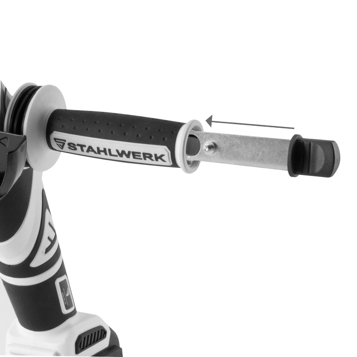 STAHLWERK brushless cordless angle grinder AWS-20 ST Solo | 20 volt system | 0 - 7500 min-1 | Disc sizes 115 mm & 125 mm | Cutting grinder | Separation witch | 7 year guarantee