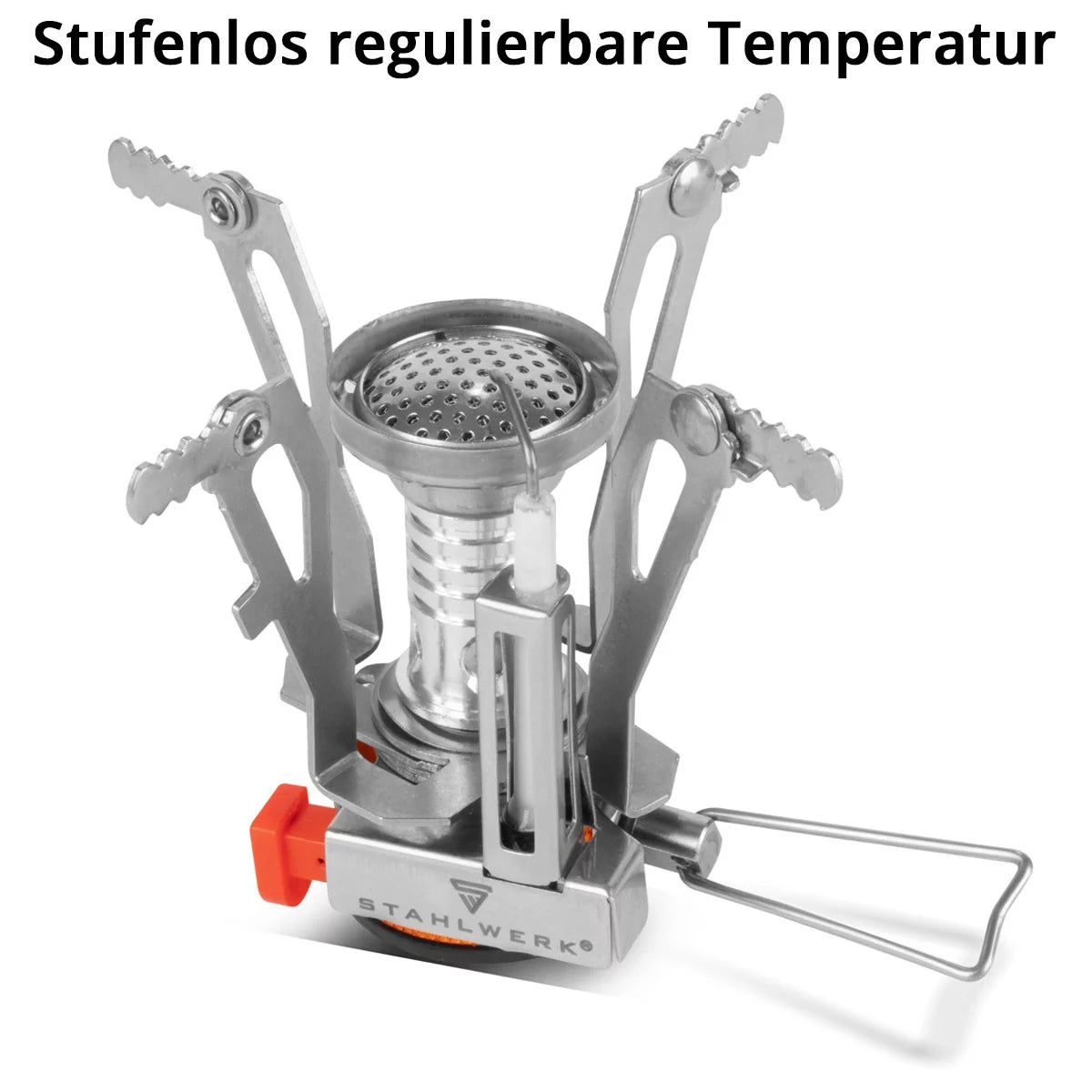 STAHLWERK Batterie de cuisine de camping | Vaisselle de camping en aluminium complète avec casserole, poêle, cuisinière à gaz, bols en plastique et couverts | ensemble de cuisine d'extérieur de haute qualité