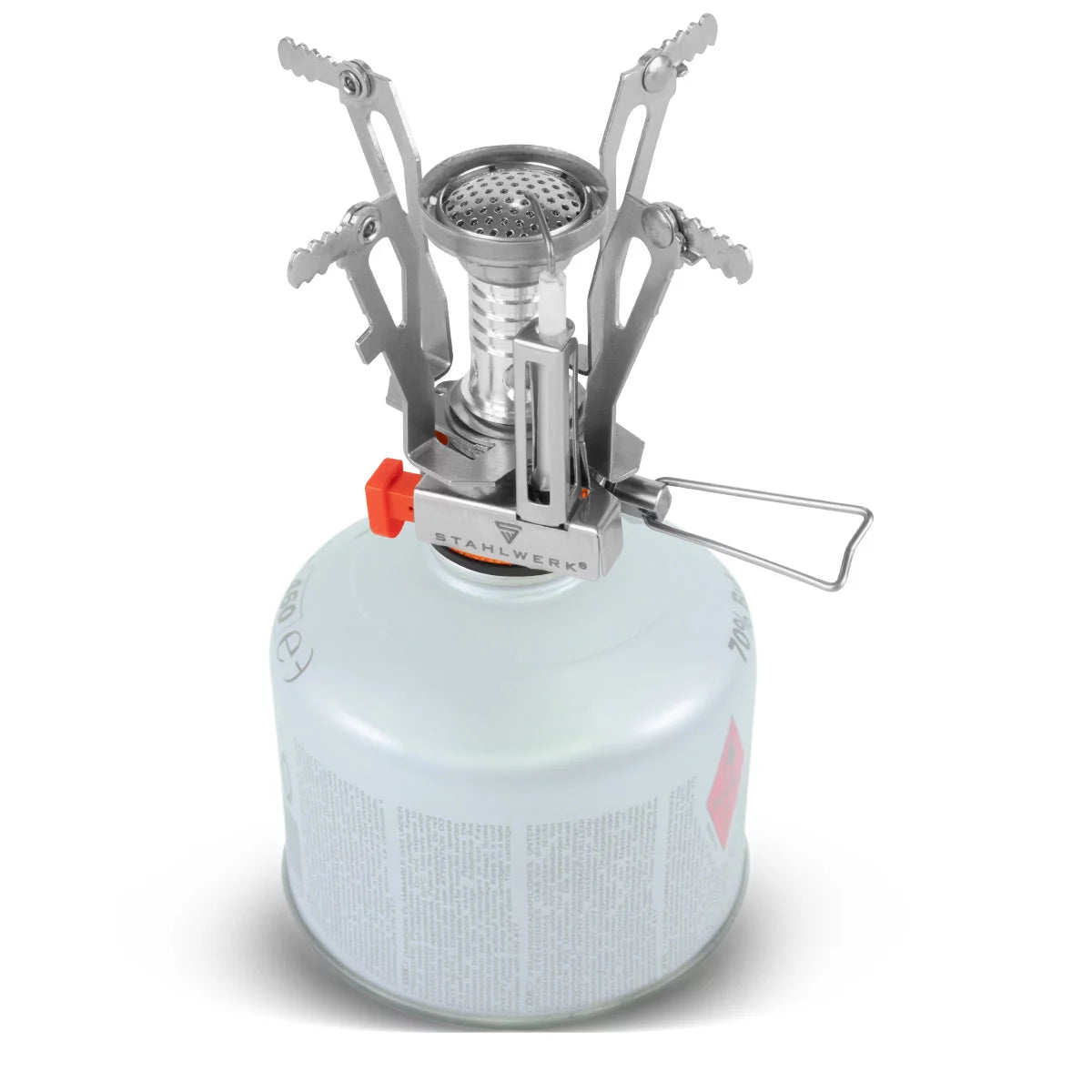 STAHLWERK Batterie de cuisine de camping | Vaisselle de camping en aluminium complète avec casserole, poêle, cuisinière à gaz, bols en plastique et couverts | ensemble de cuisine d'extérieur de haute qualité