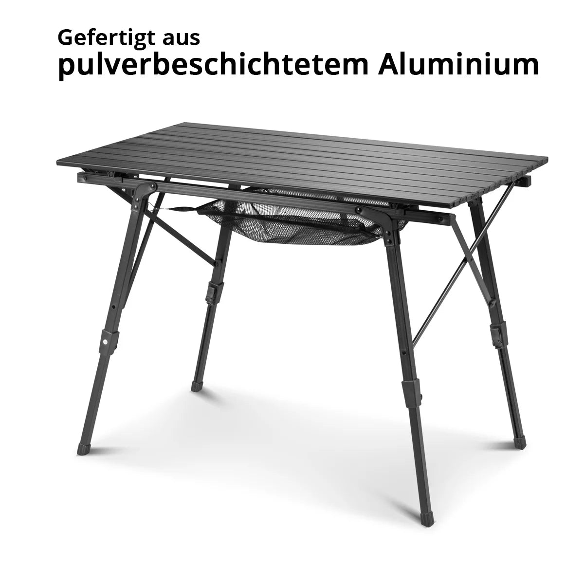 STAHLWERK Campingstuhl CS-103 ST 4er Set mit Campingtisch CT-30 ST Tischgarnitur | Campingmöbel | Gartenstuhl | Klappstuhl | Klappsessel | Aluminiumstuhl | Hochlehner | Terrassenmöbel