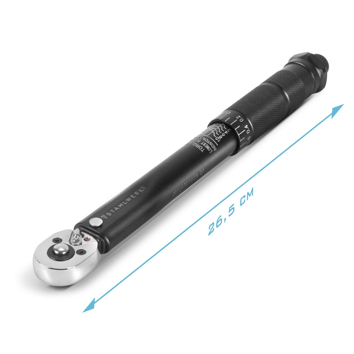 Llave dinamométrica STAHLWERK TW-10 ST 1-10 Nm Carraca reversible de 1/4" pulgadas | llave de carraca | carraca | carraca con escala micrométrica
