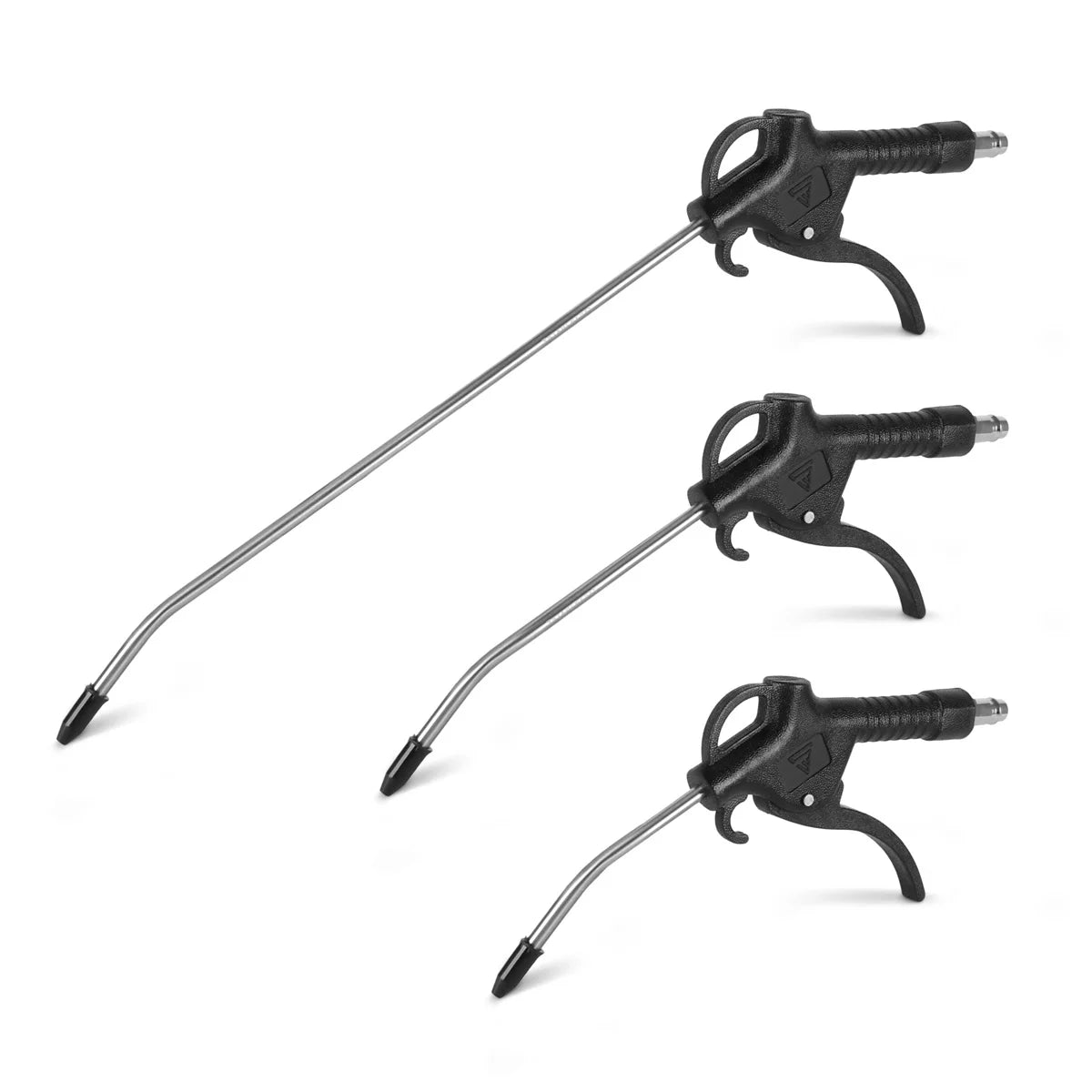 STAHLWERK 3-piece compressed air blow gun set | Nozzle lengths 100, 150 and 300 mm | 6 bar working pressure | 1/4" coupling | Ergonomic compressed air cleaning gun for automotive workshops and crafts