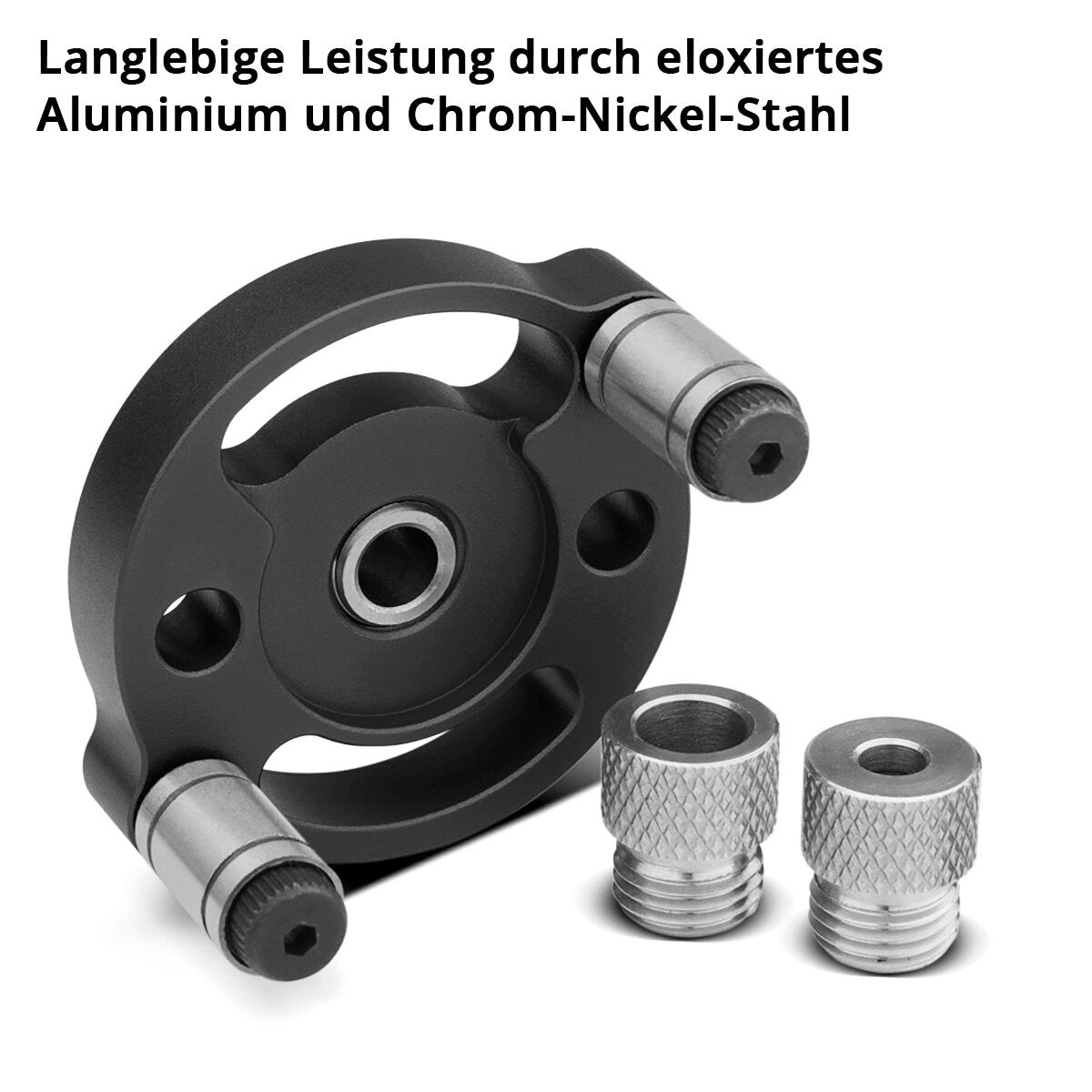 STAHLWERK dowel jig set with drill bushings and drill bits 3 | 4 | 5 | 6 | 7 | 8 | 9 | 10 mm self-centering dowel aid | Dowel gauge | Drilling template | Drill guide | Drilling aid | Drilling jig for wooden dowels