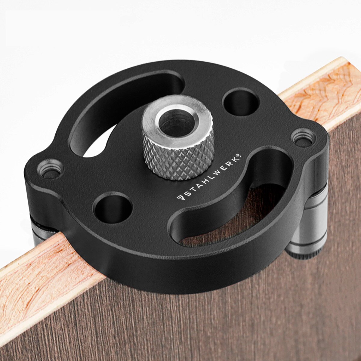 STAHLWERK dowel jig set with drill bushings and drill bits 3 | 4 | 5 | 6 | 7 | 8 | 9 | 10 mm self-centering dowel aid | Dowel gauge | Drilling template | Drill guide | Drilling aid | Drilling jig for wooden dowels