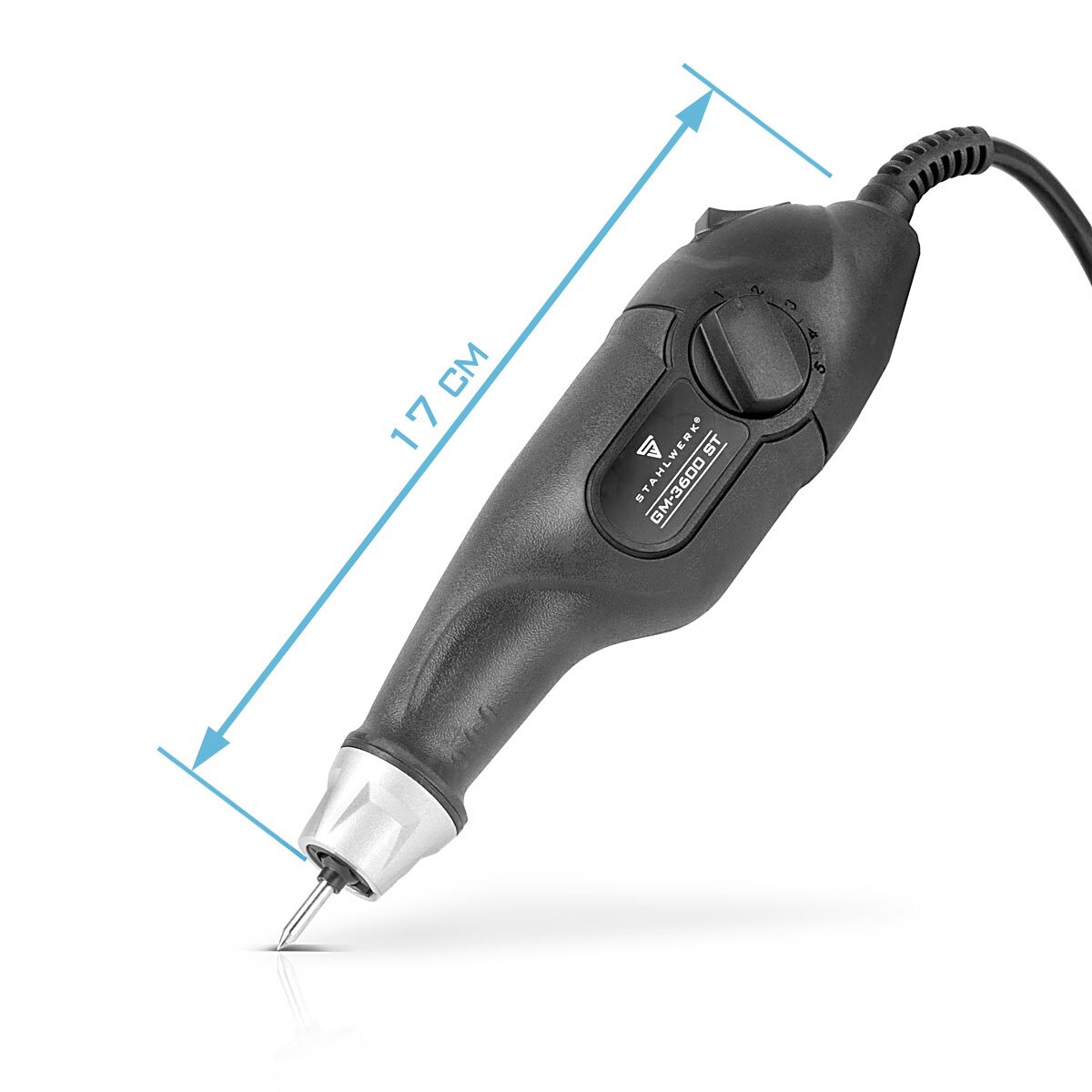 STAHLWERK engraving machine GM-3600 ST with 24 W electric engraver | Engraving pen | Engraving device | Engraving device | cutter | Engraving tool with 5 stroke depth settings for precise engraving work