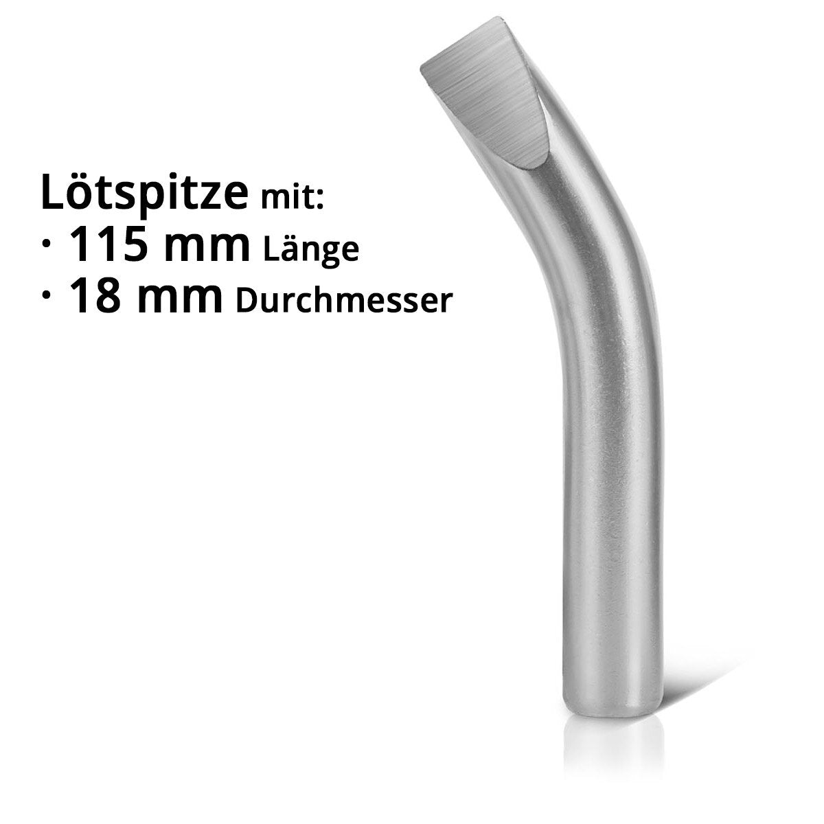 Punta saldante STAHLWERK | Punta per saldatore, lunghezza 115 mm e diametro 18 mm, punta di ricambio curva per saldatore | Attrezzature per saldatura | Stazioni di saldatura | pistole per saldatura