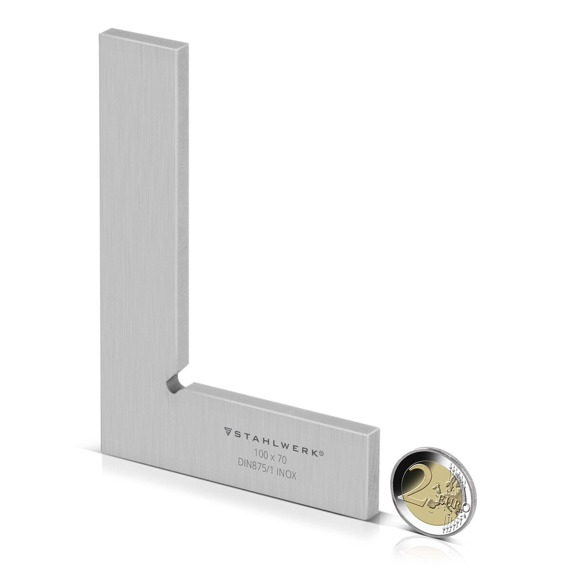 Angolo piatto STAHLWERK 90° 100 x 70 mm DIN 875/1 angolo di controllo / angolo da fabbro / angolo di arresto / angolo di precisione in acciaio inossidabile
