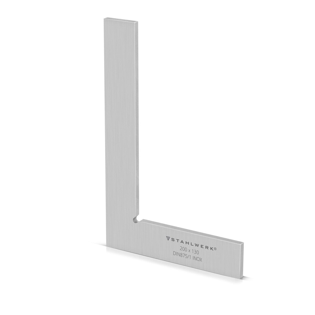 STAHLWERK angle plat 90° 200 x 130 mm DIN 875/1 angle de contrôle / angle de serrurier / angle d'arrêt / angle de précision en acier inoxydable