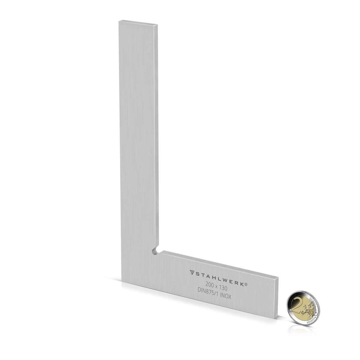 STAHLWERK angle plat 90° 200 x 130 mm DIN 875/1 angle de contrôle / angle de serrurier / angle d'arrêt / angle de précision en acier inoxydable